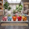 POC000206MC Cute and Colourful Ceramic planter Small planters suitable set for home decor, gifting and personal use