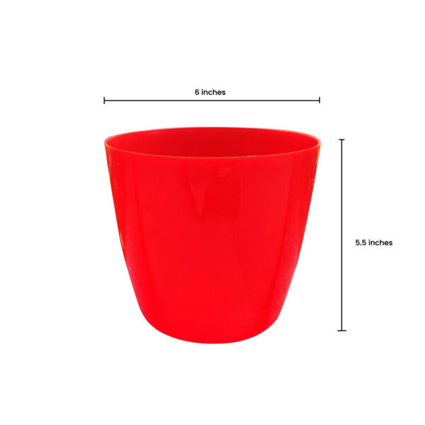 POPD001306RD-a 10 inches | Valencia Designer Pot | Plastic Planter with Plain Premium and Elegant surface | Premium and Elegant | Suitable for Indoor / Outdoor in Living Space, Office, Porch, Garden, Balcony and can be placed on Plant Stands