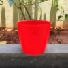 POPD001306RD-c 10 inches | Valencia Designer Pot | Plastic Planter with Plain Premium and Elegant surface | Premium and Elegant | Suitable for Indoor / Outdoor in Living Space, Office, Porch, Garden, Balcony and can be placed on Plant Stands