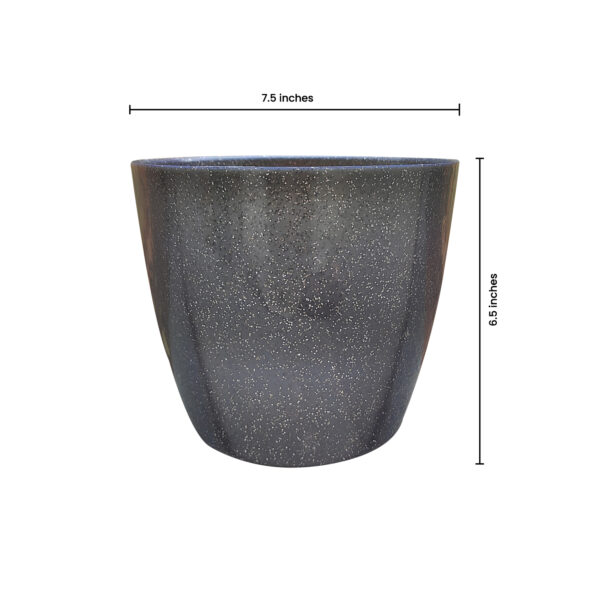 POPD002875DG-a 7.5 inches Round | Designer Pot | Plastic Planter with Elegant Glitter surface | Premium, Glitter and Elegant | Suitable for indoor / outdoor in porch, living room, Garden and can be placed on a stand