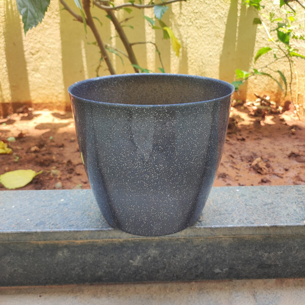POPD002875DG-c 7.5 inches Round | Designer Pot | Plastic Planter with Elegant Glitter surface | Premium, Glitter and Elegant | Suitable for indoor / outdoor in porch, living room, Garden and can be placed on a stand