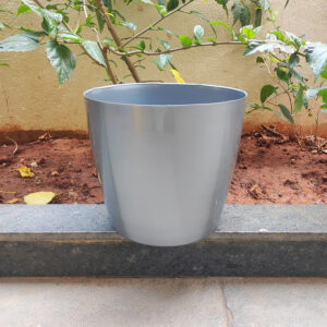 POPD003110MG-c 8 inches Valencia Designer Pot | Plastic Planter with Plain Premium and Elegant surface | Premium and Elegant | Suitable for Indoor / Outdoor in Living Space, Office, Porch, Garden, Balcony and can be placed on Plant Stands