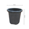 POPN000108BK-a 8 inches Round | Black Nursery Pot | Plastic Planter Short with drainage holes and plate | Tall, Lightweight and Sturdy | Suitable for Garden, Balcony, Outdoor and can be placed on Plant Stands