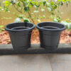 10 inches Round | Black Nursery Pot | Plastic Planter Regular with drainage holes and plate | Regular, Lightweight and Sturdy | Suitable for Garden, Balcony, Outdoor and can be placed on Plant Stands