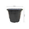 POPN000512BK-a 12 inches Round | Black Nursery Pot | Plastic Planter Regular with drainage holes and plate | Regular, Lightweight and Sturdy | Suitable for Garden, Balcony, Outdoor and can be placed on Plant Stands