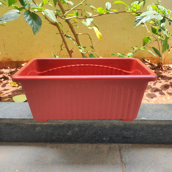 14 inches Rectangular | Window Pot | Plastic Planter with drainage holes | Lightweight and Sturdy | Ideal at Window Sil for growing small flowering plants and Shrubs
