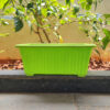 POPW000714GN-b 14 inches Rectangular | Window Pot | Plastic Planter with drainage holes and plate | Lightweight and Sturdy | Ideal at Window Sil for growing small flowering plants and Shrubs