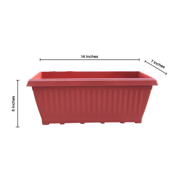 POPW000818BN-a 18 inches Rectangular Window Pot | Plastic Planter with drainage holes | Lightweight and Sturdy | Ideal at Window Sil for growing small flowering plants and Shrubs