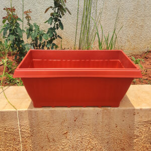 POPW000927BR-b 27 inches Rectangular | Brown Window Pot | Plastic Planter with drainage holes | Lightweight and Sturdy | Ideal at Window Sil for growing small flowering plants and Shrubs