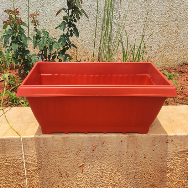 POPW000927BR-b 27 inches Rectangular | Brown Window Pot | Plastic Planter with drainage holes | Lightweight and Sturdy | Ideal at Window Sil for growing small flowering plants and Shrubs