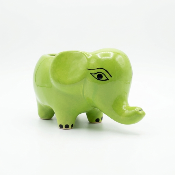 Elephant Planter: Medium (7 inches) - Cute and Colourful Ceramic planter Small planters suitable set for home decor, gifting and personal use