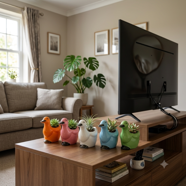 POC0002b Duck Planter: Small (6 inches) - Cute and Colourful Ceramic Small planters suitable for home decor, gifting and personal use