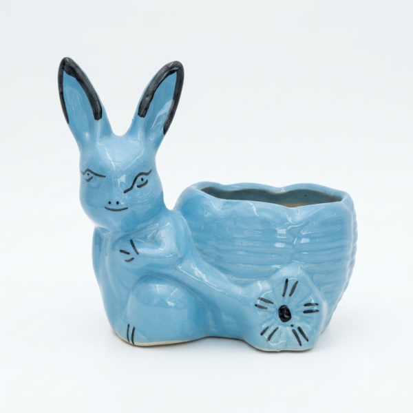 POC0004a Rabbit Planter - Cute and White Ceramic planter Small planters suitable set for home decor, gifting and personal use
