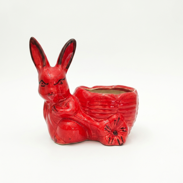 POC0004e Rabbit Planter - Cute and White Ceramic planter Small planters suitable set for home decor, gifting and personal use