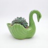 POC0006GNa Cute and White Ceramic planter Small planters suitable set for home decor, gifting and personal use