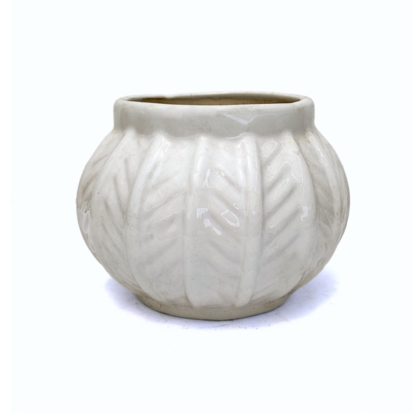 Ridged Round Barrel shaped planter: Cute Ridged round shaped minimalistic Ceramic Planters suitable set for home decor, gifting and personal use.