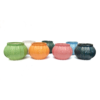 Ridged Round Barrel shaped planter: Cute Ridged round shaped minimalistic Ceramic Planters suitable set for home decor, gifting and personal use.