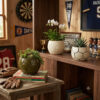 POC0015d Football shaped Planter: Sporty, energy filled Football shaped Ceramic planters. This minimalistic planters suitable set for home decor, gifting and personal use