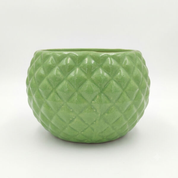 Diamond Pumpkin: Cute sharp diamond surfaced Round shaped Ceramic planters. This minimalistic planters suitable set for home decor, gifting and personal use