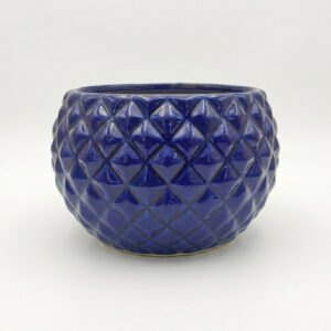 POC0016d Diamond Pumpkin: Cute sharp diamond surfaced Round shaped Ceramic planters. This minimalistic planters suitable set for home decor, gifting and personal use