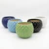 Diamond Pumpkin: Cute sharp diamond surfaced Round shaped Ceramic planters. This minimalistic planters suitable set for home decor, gifting and personal use