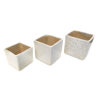 Square shaped planters: Set of 3 - Straight, Square, minimalistic Ceramic planters in Small, Medium & Big sizes. These planters are suitable set for home decor, gifting and personal use
