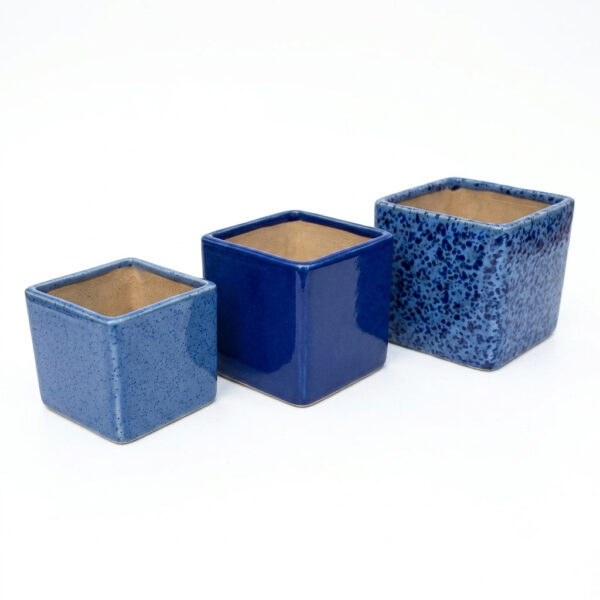 Square shaped planters: Set of 3 - Straight, Square, minimalistic Ceramic planters in Small, Medium & Big sizes. These planters are suitable set for home decor, gifting and personal use
