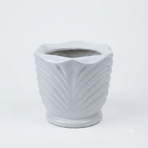 POC0021a Leafy Vase shaped Planter - simple leaf shaped Ceramic planters in Big size. Minimalistic planters suitable set for home decor, gifting and personal use