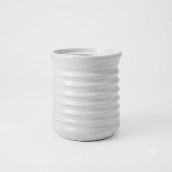 Horizontal ridged Cylinder shaped Planter - Simple narrow Ceramic planter in Big size. Minimalistic planters suitable set for home decor, gifting and personal use