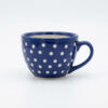 POC0025b Large Tea Cup shaped planter - Cutely crafted with polka dots, conventional style, Plain coloured Tea Cup shaped Ceramic planter suitable set for home decor, gifting and personal use