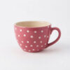 POC0025d Large Tea Cup shaped planter - Cutely crafted with polka dots, conventional style, Plain coloured Tea Cup shaped Ceramic planter suitable set for home decor, gifting and personal use
