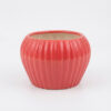 Apple shape Ribbed planter: Small - Cute vertical ribbed surface, Apple shaped Ceramic planters, suitable set for home decor, gifting and personal use