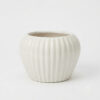 Apple shape Ribbed planter: Small - Cute vertical ribbed surface, Apple shaped Ceramic planters, suitable set for home decor, gifting and personal use