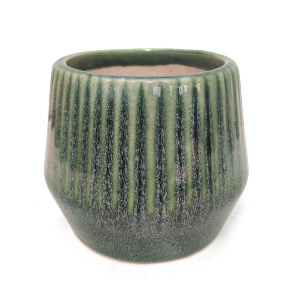 POC0090d Cute ridged round shaped Ceramic planters. This minimalistic planters suitable set for home decor, gifting and personal use.