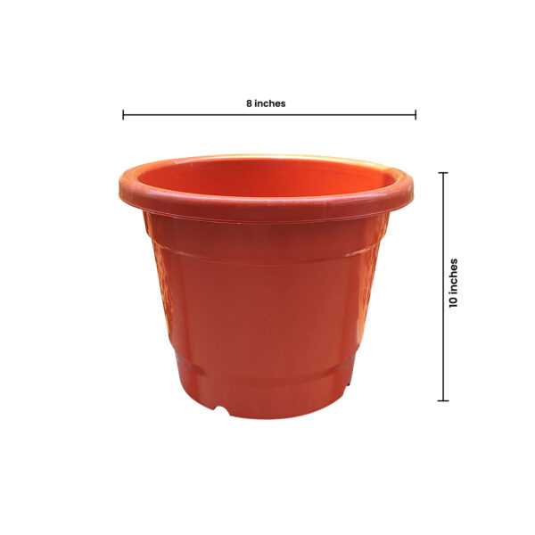 POPN000108BR-b 8 inches Round | Nursery Pot | Plastic Planter with drainage holes | Lightweight and Sturdy | Suitable for Garden, Balcony, Outdoor and can be placed on Plant Stands