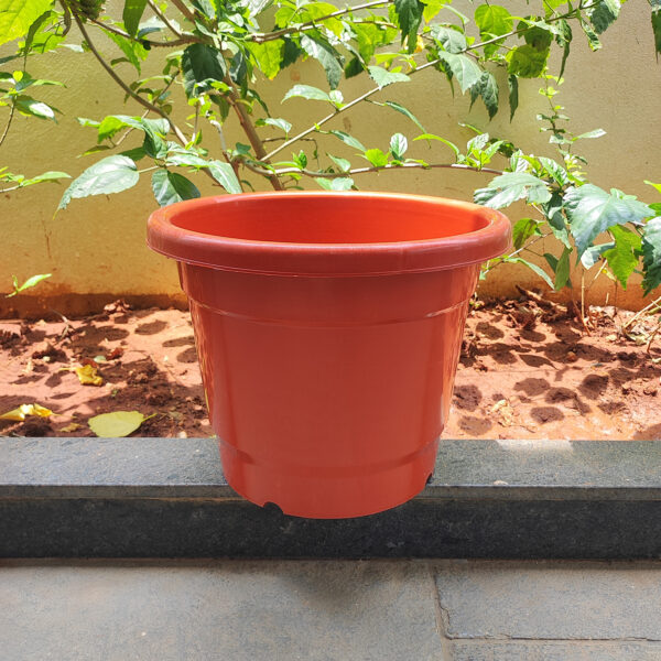 POPN000108BR-c 8 inches Round | Nursery Pot | Plastic Planter with drainage holes | Lightweight and Sturdy | Suitable for Garden, Balcony, Outdoor and can be placed on Plant Stands