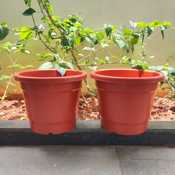 POPN000410BR-d 10 inches Round | Nursery Pot | Plastic Planter Regular with drainage holes | Regular, Lightweight and Sturdy | Suitable for Garden, Balcony, Outdoor and can be placed on Plant Stands