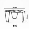 PS01MT0001c Sturdy Black galvanised steel plant stand (Big) with a round wire-frame top and tapered tripod legs. Rust-resistant, powder-coated finish for durable, long-lasting indoor or outdoor use at Home Garden, Balcony and Terrace.