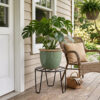 PS01MT0001d Sturdy Black galvanised steel plant stand (Big) with a round wire-frame top and tapered tripod legs. Rust-resistant, powder-coated finish for durable, long-lasting indoor or outdoor use at Home Garden, Balcony and Terrace.