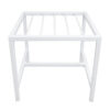 PS01MT0003e Sleek white galvanised steel pipe Plant Stand with a square frame and cross-braced legs for stability. Rust-resistant, powder-coated finish suits indoor or outdoor plants pots