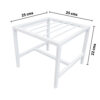 PS01MT0003f Sleek white galvanised steel pipe Plant Stand with a square frame and cross-braced legs for stability. Rust-resistant, powder-coated finish suits indoor or outdoor plants pots