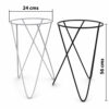 PS01MT0005a Modern tripod plant stand with 'V' shaped galvanised steel legs and a round rim top, available in black or white. Rust-resistant, powder-coated finish for stylish indoor or outdoor use.