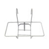 PS01MT0006a Rectangle galvanised steel hanging planter basket with sturdy railing hooks. Rust-resistant, fine finish; perfect for balconies, fences, or gardens to display plants and greenery outdoors.