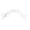 PS03MT0009d Arched black galvanised steel plant stand with three tiered planter holders and decorative scrollwork. Rust-resistant, powder-coated finish creates a striking multi-level display for gardens or patios.