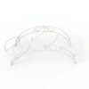 PS03MT0009e Arched black galvanised steel plant stand with three tiered planter holders and decorative scrollwork. Rust-resistant, powder-coated finish creates a striking multi-level display for gardens or patios.