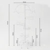 PS05MT0018b Tall white galvanised steel plant stand with an umbrella-shaped canopy top and six staggered circular tiers. Rust-resistant, powder-coated finish creates a whimsical, statement multi-plant display.