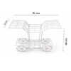 PS06MT0017d Whimsical white galvanised steel plant cart with wheel-shaped accents and five staggered tiered shelves. Rust-resistant, powder-coated finish adds decorative, vintage-inspired charm to garden or patio plant displays.