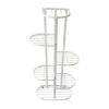 PS07MT0019b Tall white galvanised steel plant stand with five staggered half-round shelves in a zigzag layout. Rust-resistant, powder-coated finish makes it ideal for displaying multiple plants in a compact footprint.