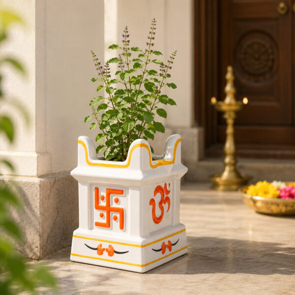 Traditional Ceramic Tulsi Pot – A Sacred touch of Elegance