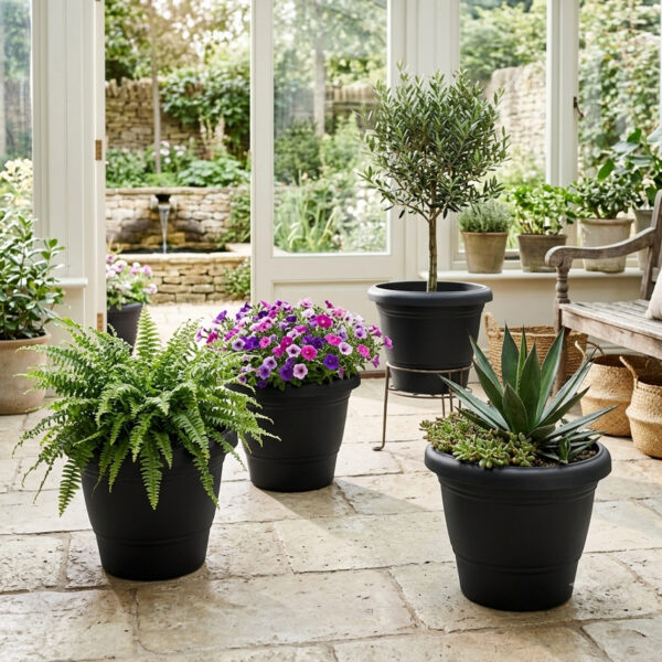 10 inches Round Pot | Plastic Planter | Regular, Lightweight and Sturdy | Suitable for Garden, Balcony, Outdoor and can be placed on Plant Stands